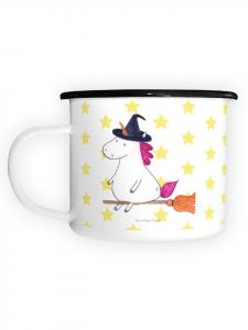 Эмалированная кружка XL Единорог, ведьма без слов, белый цвет Mr. & Mrs. Panda