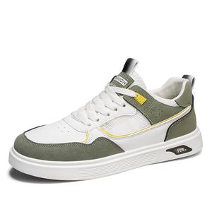 SHOUBA Низкие скейтерские кроссовки мужские бежево-зеленые, цвет Beige Green