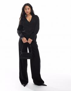 Широкие брюки-клеш из лиоцелла, черный цвет Asos Design