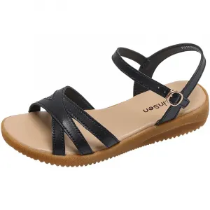 Mulinsen Женские сандалии на одной застежке черные, цвет Black