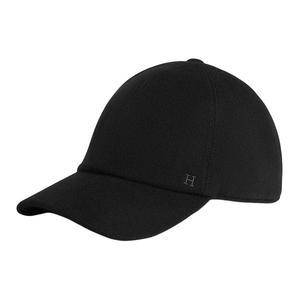 HERMES Черная мужская бейсболка из кашемира