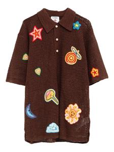 Рубашка-поло, связанная крючком Casablanca, коричневый