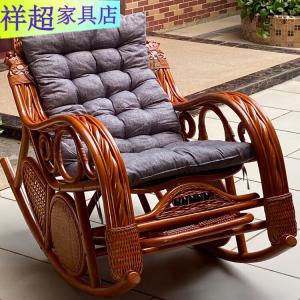 Vinoya Кресло-качалка из ротанга для взрослых и пожилых, модель upgraded crown double pillow, цвет honey