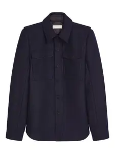 Рубашка из смесовой шерсти DRIES VAN NOTEN, синий