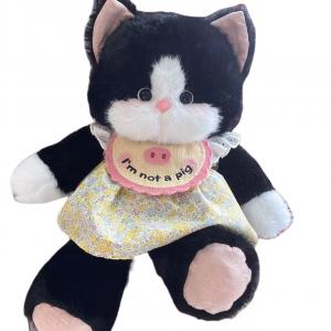 Ten Thousand Children's Music Юбка Wear Skirt Bib Black Cat, Gray Cat, женский воротник Peter Pan, плюшевая кукла, высота 45см