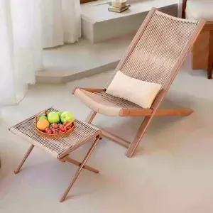 Yu Senyi Кресло-качалка из ротанга с пуфиком, 1 кресло и 1 пуфик, цвет brown