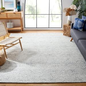 Ковер SAFAVIEH, 275 x 366 см, Metro Collection, темно-серый и ivory, ручной работы из шерсти, идеален для помещений с высокой проходимостью в гостиной, спальне (MET998H)