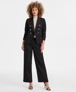 Женские широкие брюки из фактурного атласа Tahari ASL, Black