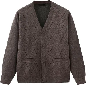 Мужской кардиган из кашемира V-образным вырезом на пуговицах JEShifangjiusu