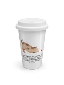 Mr. & Mrs. Panda Многоразовая кружка с изображением собаки, божьей коровки и надписью белого цвета