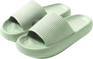 Тапочки-подушки Baimiu для женщин и мужчин, нескользящие, быстросохнущие, с поддержкой свода стопы, мягкие шлепанцы на подушке, домашние и для душа, удобные шлепанцы для дома и улицы, унисекс, зеленый