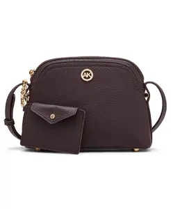 Кросс-боди Dome Zip Top с отстегивающимся картхолдером Anne Klein, коричневый