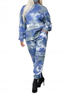 Комплект джинсовых брюк Stonewashed Jogger Set в синем цвете L'ATISTE