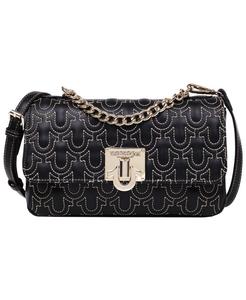 Стеганая сумка через плечо в форме подковы с клапаном True Religion, Black