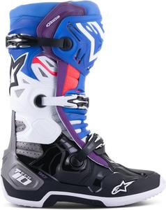 Мотокроссовые ботинки Alpinestars Tech 10 Supervented для мужчин, белый/черный/синий/фиолетовый