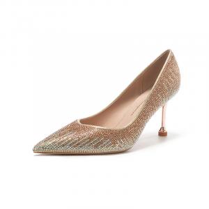 Bamiti Тонкие каблуки на шпильке 7 см женские шампань, цвет Champagne