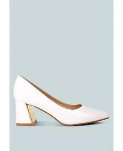 Туфли Zaila на блочном каблуке с металлизированным акцентом London Rag, белый