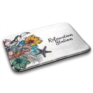 Коврик для ванной Tulup Vögel Blumen, 75x1x75 см, белый