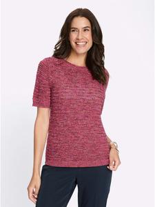 Хлопковый свитер с рисунком цвета фуксии и графита WITT WEIDEN