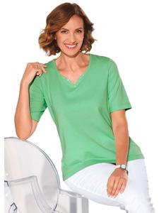 GOLDNER Укороченный размер: базовая футболка с коротким рукавом из хлопка светло-зеленого цвета