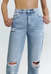 Рваные джинсы в стиле "мама" Pull&Bear, Dark Blue