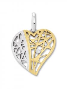 ONE ELEMENT Кулон в форме сердца с цирконием в серебре 925 пробы