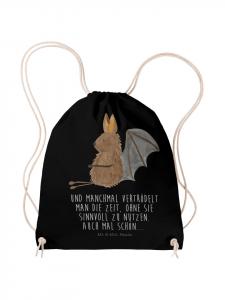 Mr. & Mrs. Panda Сумка на завязках с изображением летучей мыши и надписью, черного цвета