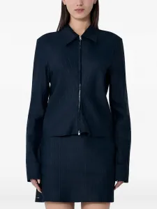 Классическая рубашка в полоску на молнии Our Legacy, синий