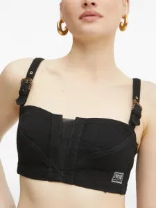 Топ-бюстье с пряжками Versace Jeans Couture, черный