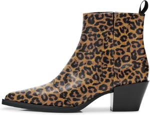 Женские ботильоны Maiyang с заостренным носком, на шнуровке, с массивным низким каблуком, удобные для вечеринок и повседневной носки, размеры US 4-16, Leopard