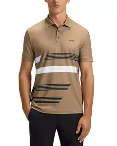 Поло с принтом ленты Пэдди Boss, бежевый