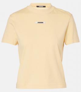 Футболка из хлопкового микса с рубчиком gros grain Jacquemus, Light Beige 2