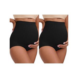 2 упаковки женских высоких трусов для беременных с эффектом подтяжки бедер бесшовные комфортные Inspire Chic, Black