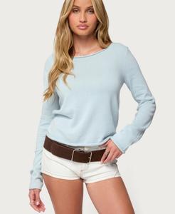 Женский свободный свитер Sonny с закатанными рукавами Edikted, Light-blue