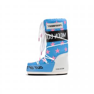 Ботинки женские Moon Boot Icon Retrobiker со звездным принтом, голубой