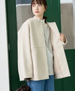 Легкое пальто средней длины без воротника из меланжевой ткани Coen, цвет Natural