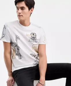 Мужская футболка 1981 с вышивкой и принтом почтовой марки Guess, белый