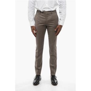 Брюки из смеси кашемира с узором «елочка» Corneliani, Gray