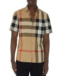 Рубашка Summerton Cotton Poplin Slim Fit Buttons Shirt Burberry, коричневый/бежевый