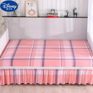 Disney Комплект постельного белья из хлопка для кровати-кан 3,2х2,0 м (простыня 3,6х2,3 м, высота юбки 3 м), цвет Watermelon Red, Simple Pink Plaid