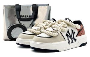 MLB Кроссовки для скейтбординга Chunky Liner, износостойкие, увеличивающие рост, унисекс, бежевые, белые, красные