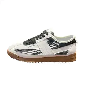 King Jinmai Дышащие низкие скейтерские кеды бело-черные, цвет White Black