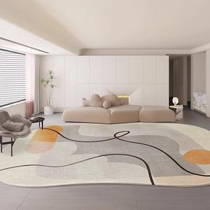 Saipos Ковер 160х230 см из искусственной шерсти для гостиной/спальни, неправильной формы, устойчивый к загрязнениям, в стиле индастриал, цвет Light Misty Smoke-W03