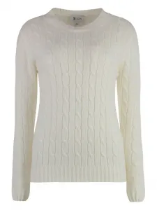 Свитер фактурной вязки THE (Alphabet), белый