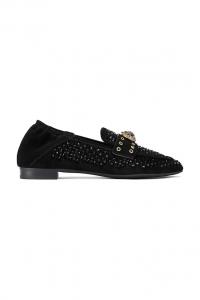Замшевые мокасины Chelsea Crystal Loafer Kurt Geiger London, черный