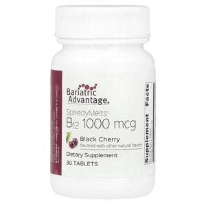 SpeedyMelts, B12, Черная вишня, 1000 мкг, 30 таблеток Bariatric Advantage