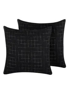 Декоративная подушка Beliani 2er Set Deko BELLFLOWER, цвет schwarz/silber/gold