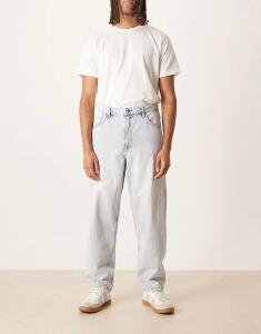 Джинсы прямого кроя ASOS DESIGN свободного кроя из выбеленного материала