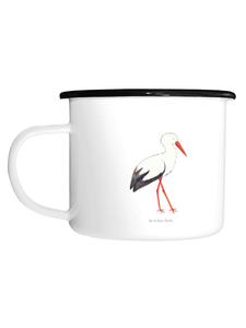 Эмалированная кружка XL Аист без слов, белый цвет Mr. & Mrs. Panda