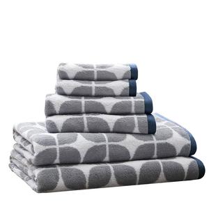 Набор хлопковых жаккардовых банных полотенец «Интеллектуальный дизайн», 6 шт. Intelligent Design, темно-синий